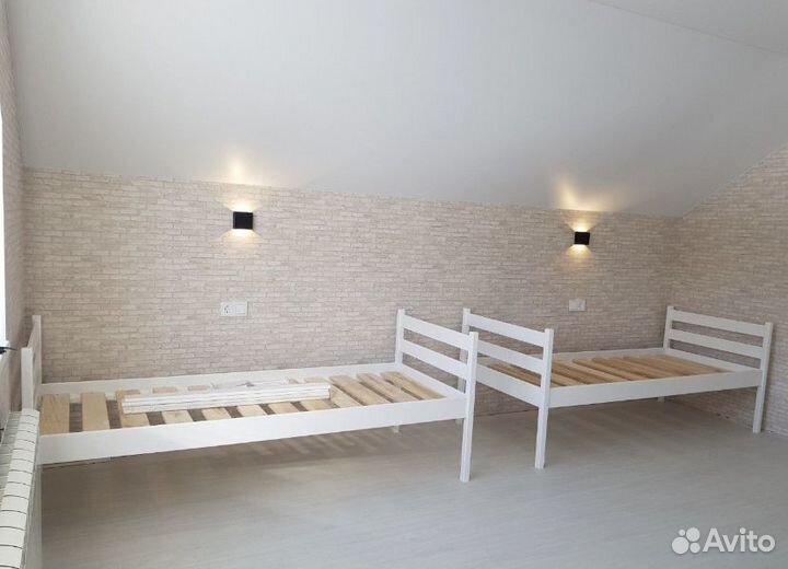 Детская кровать Стандарт из массива белая