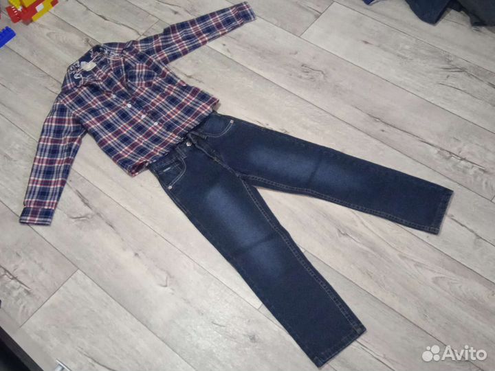 Рубашка+ джинсы 7-8лет