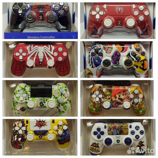 Геймпад Dualshock 4 v2 для PS4 принты, однотонные