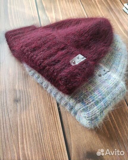 Шапка из пуха норки вязаная