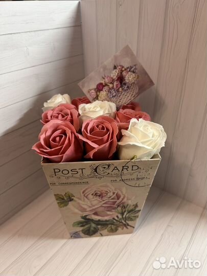 Цветы мыльные розы букет на подарок