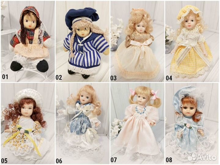 Куклы фарфоровые сувенирные