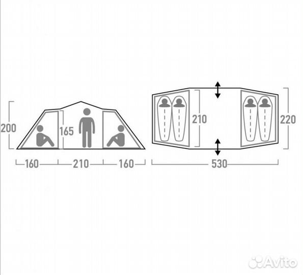 Палатка туристическая 4 местная бу