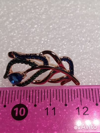 Золотой Комплект с Изумрудом и Сапфирами 18 р