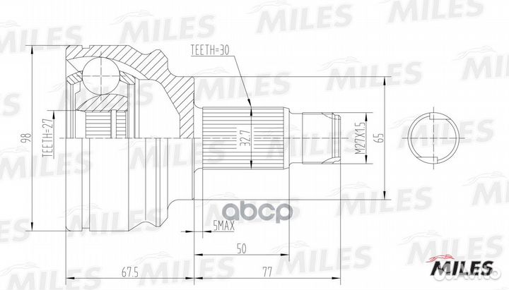 ШРУС наружный BMW X5(E53) 00-07 (GKN 304495) GA