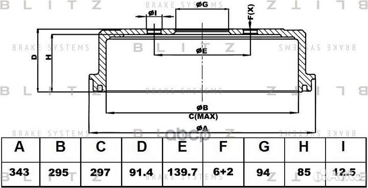 Барабан тормозной BT0144 Blitz