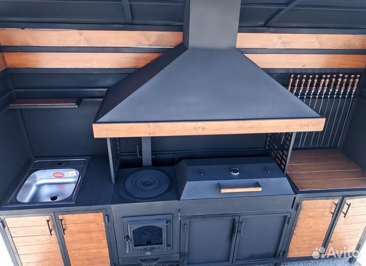 Мангал 6 мм, мангальная зона, казан, гриль,барбекю