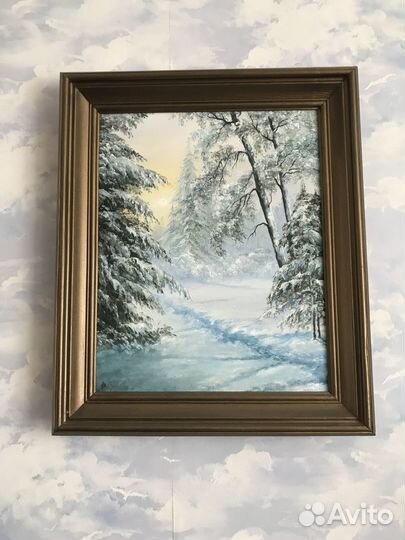 Полотно Вениамина Кудряшова «Тропинка в зимнем лес