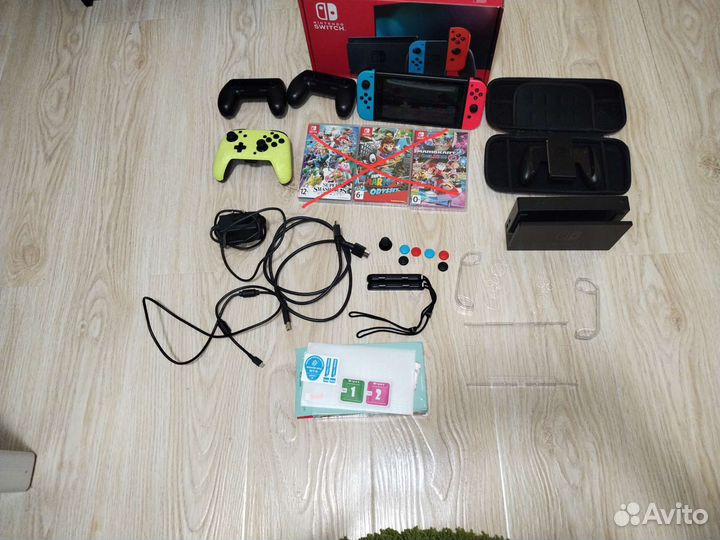 Nintendo switch+sd 128g+3 игры+принтер hp струнный