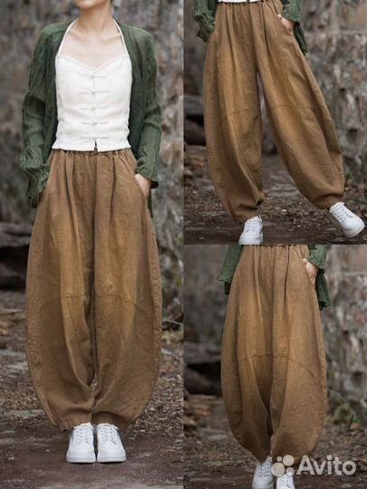 Новые классные штаны шаровары бохо лён