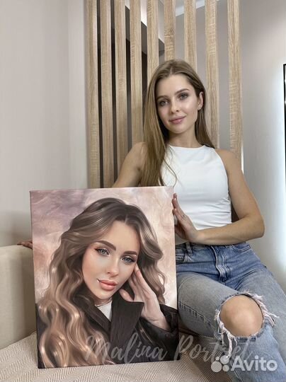 Портрет на холсте, картина, подарок Томск