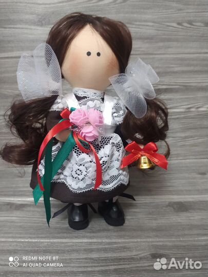 Кукла тильда, интерьерная, школьница