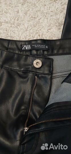 Кожаные брюки zara s