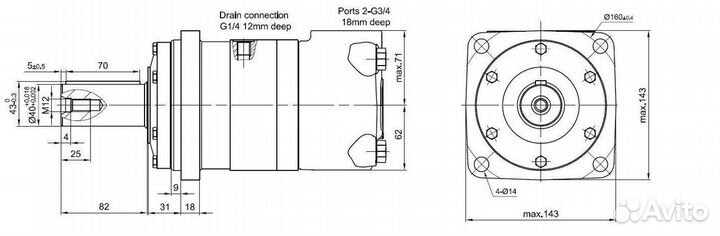 Гидромотор MT500 MH315 M+S Болгария Китай