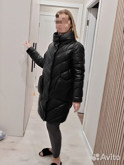 Пуховик кожаный La Reine Blanche