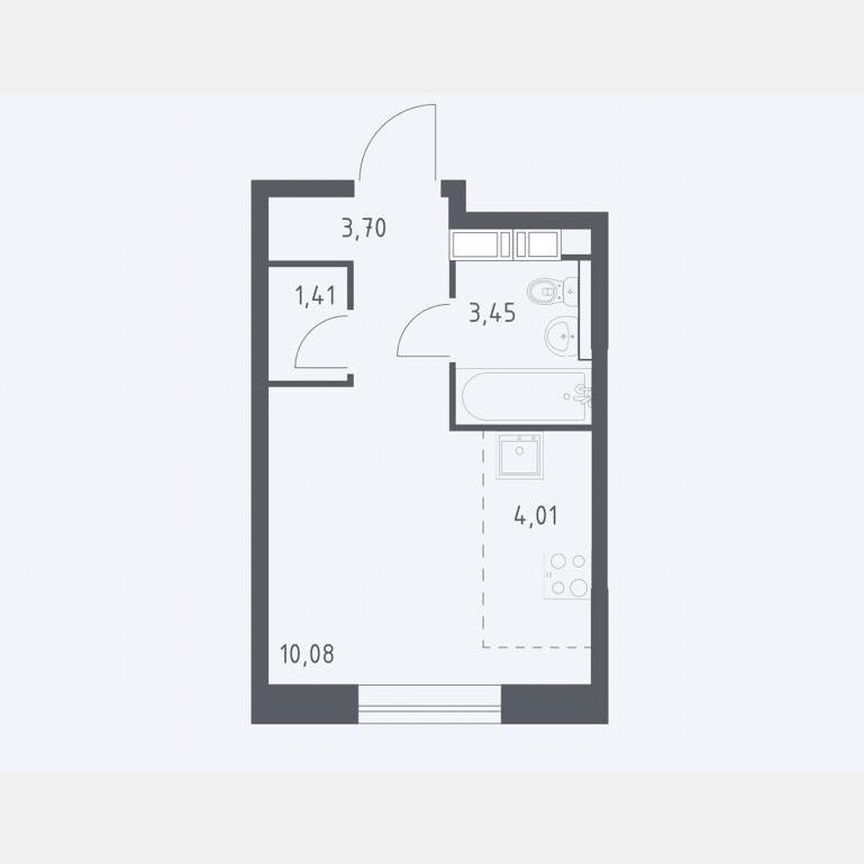 Квартира-студия, 22,7 м², 6/14 эт.