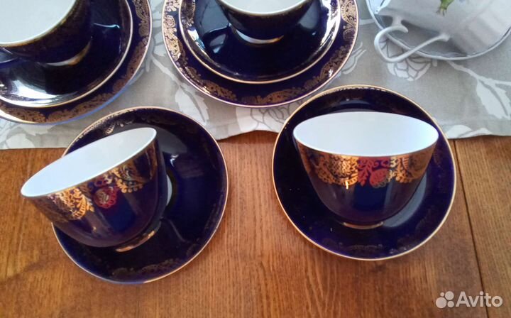 Чайная чашка фарфор кобальт