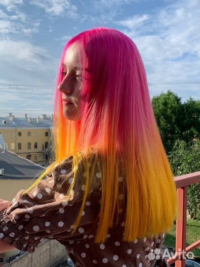 Цветное яркое окрашивание / колорист / парикмахер