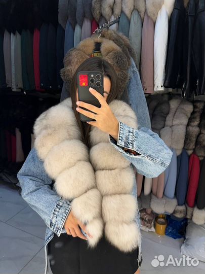 Джинсовка с натуральным мехом premium