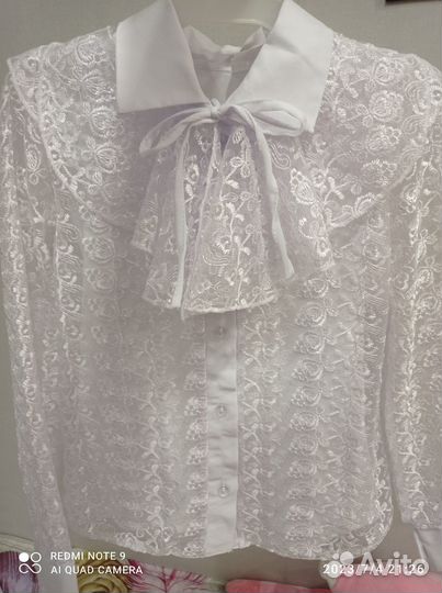 Кружевная блузка для девочки 128