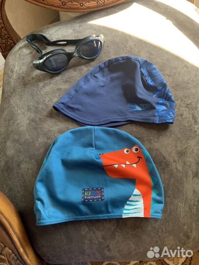 Плавательная шапочка для мальчика,очки