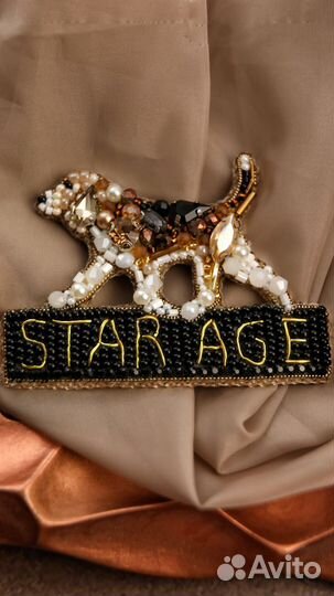 Брошь питомца из бисера по фото, кошка, собака