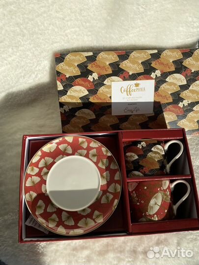 Фарфор. Набор из 2-х чашек с блюдцами