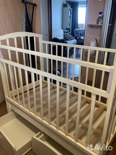 Детская кроватка Орматек массив белая