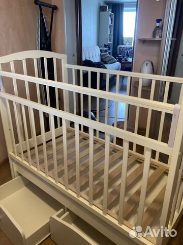 Детская кроватка Орматек массив белая