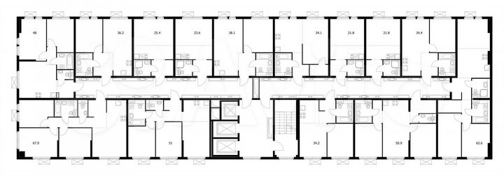 2-к. квартира, 47,9 м², 12/25 эт.