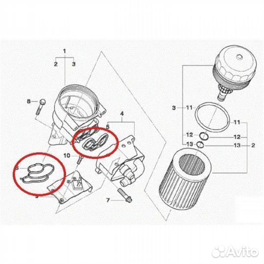 Комплект прокладок масляного фильтра BMW N43,N46