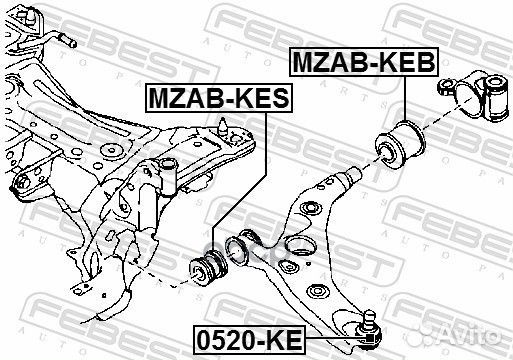 Сайлентблок рычага передний mazda CX-9 TB 2007