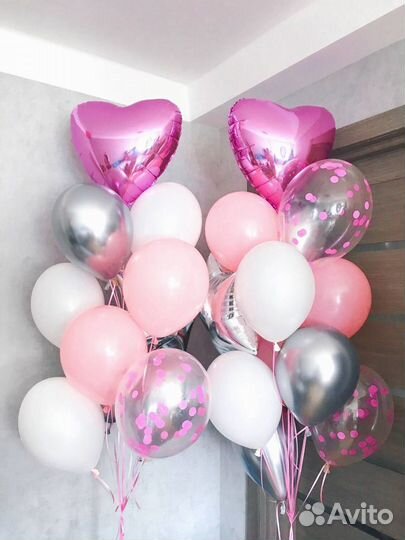 Цветы Гелиевые шары в нежных оттенках