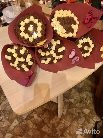 Шоколадные букеты-цветы,подарки.Ручная работа