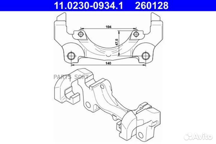 ATE 11.0230-0934.1 Скоба тормозного суппорта