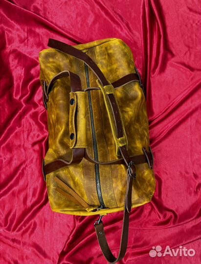 Сумка кожаная дорожная спортивная 50/35/35