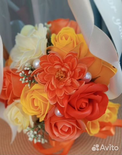 Букет роза цветы неувядающий из мыла