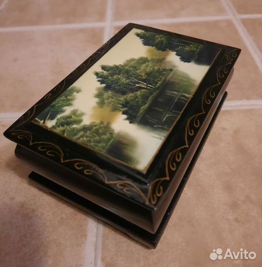 Шкатулка для украшений СССР винтаж Федоскино