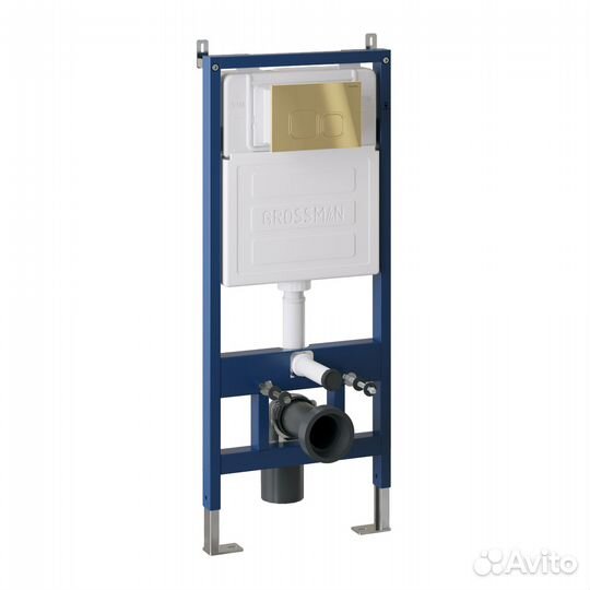 Инсталляция, клавиша золото глянец+унитаз GR-4441