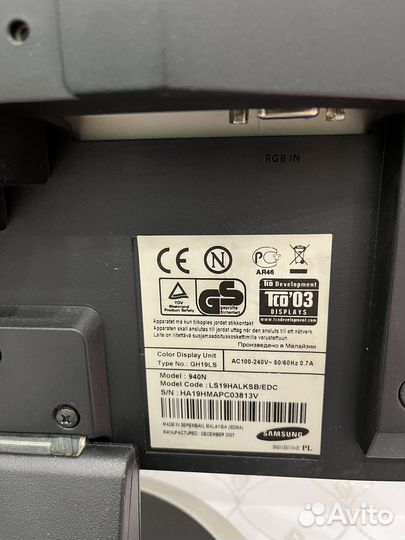 Монитор для пк Samsung Sync Master 940N