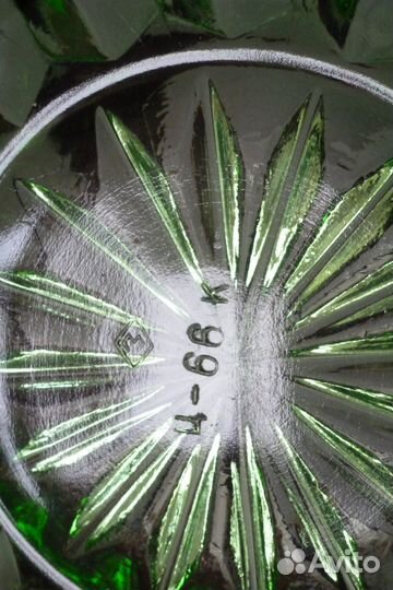 Салатница фруктовница Изумрудное стекло СССР