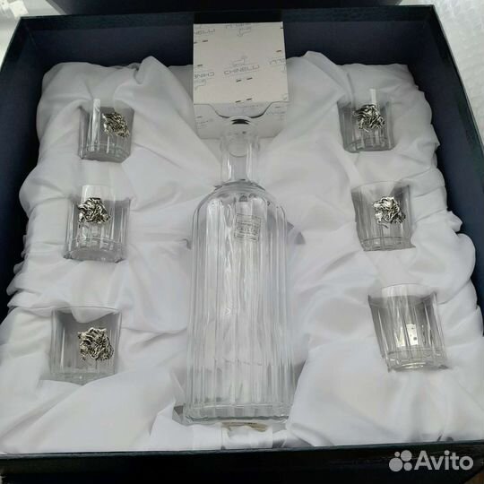 Набор Chinelli Italy Спаниэль Штоф, стопки, поднос