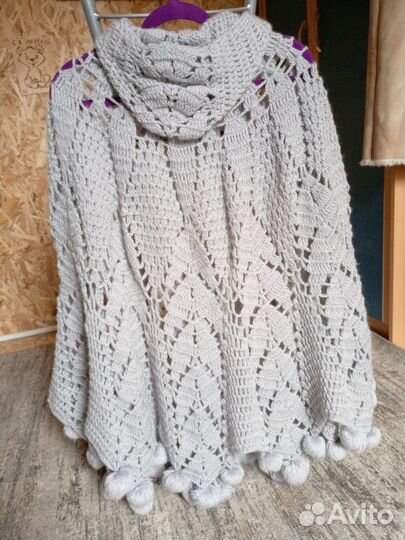 Пончо женское шерсть