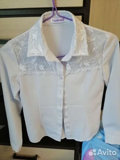Блузка белая для девочки 134