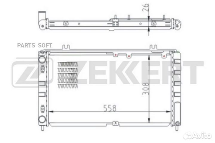 Радиатор охлаждения двигателя LADA Kalina 04