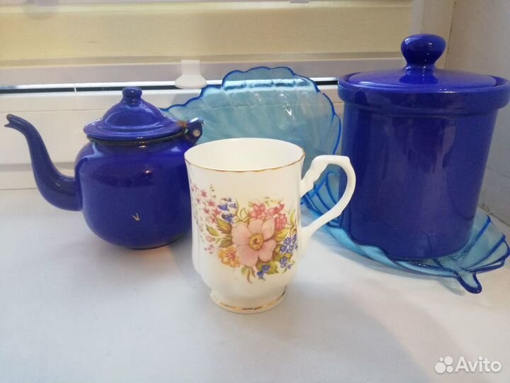 Посуда СССР, винтаж, цветное стекло