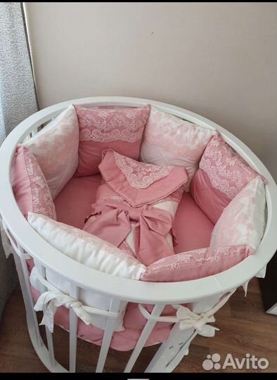 Детская кроватка трансформер круглая