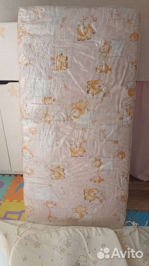 Матрас детский 120 на 60 + бортики и балдахин