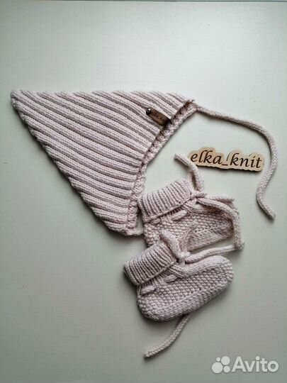 Чепчик гномик спицами для малыша