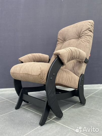 Мягкое кресло - маятник коричневое/венге